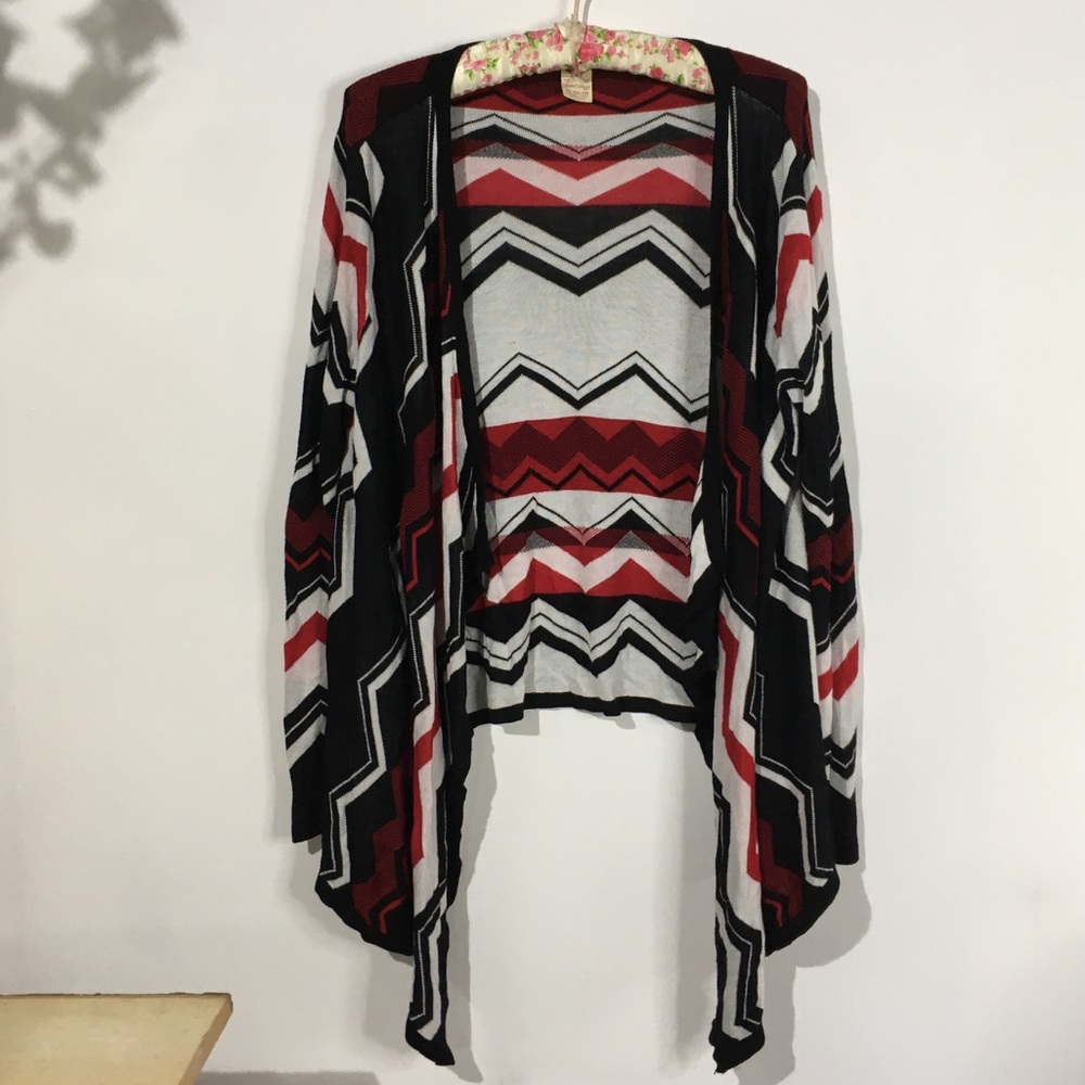 Striped asymmetrical cardigan